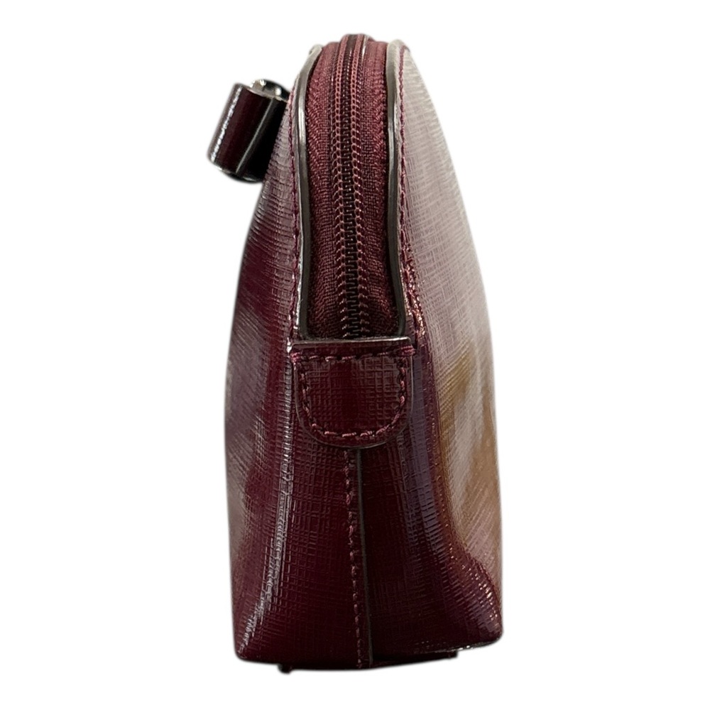 Coach Darcy Small Leather Cosmetic Zippered Bag Burgundy w/ Bow NWOT - Picture 5 of 8